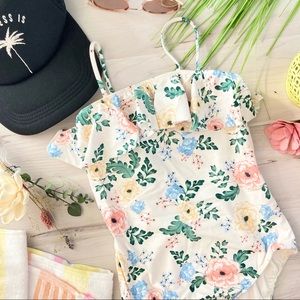 OโNeill ๐ซง NWT Girls Arabella Floral Ruffle One-piece ๐ชทโ๏ธ๐ด